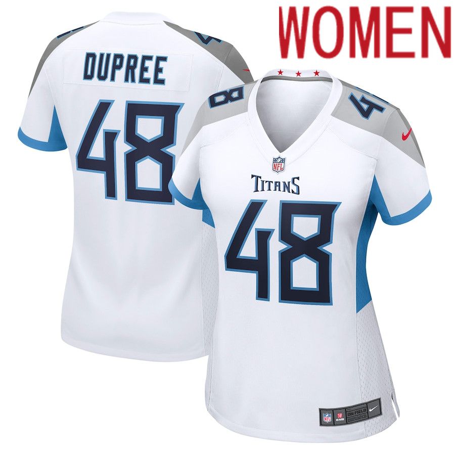 Women Tennessee Titans #48 Bud Dupree Nike White Game NFL Jersey